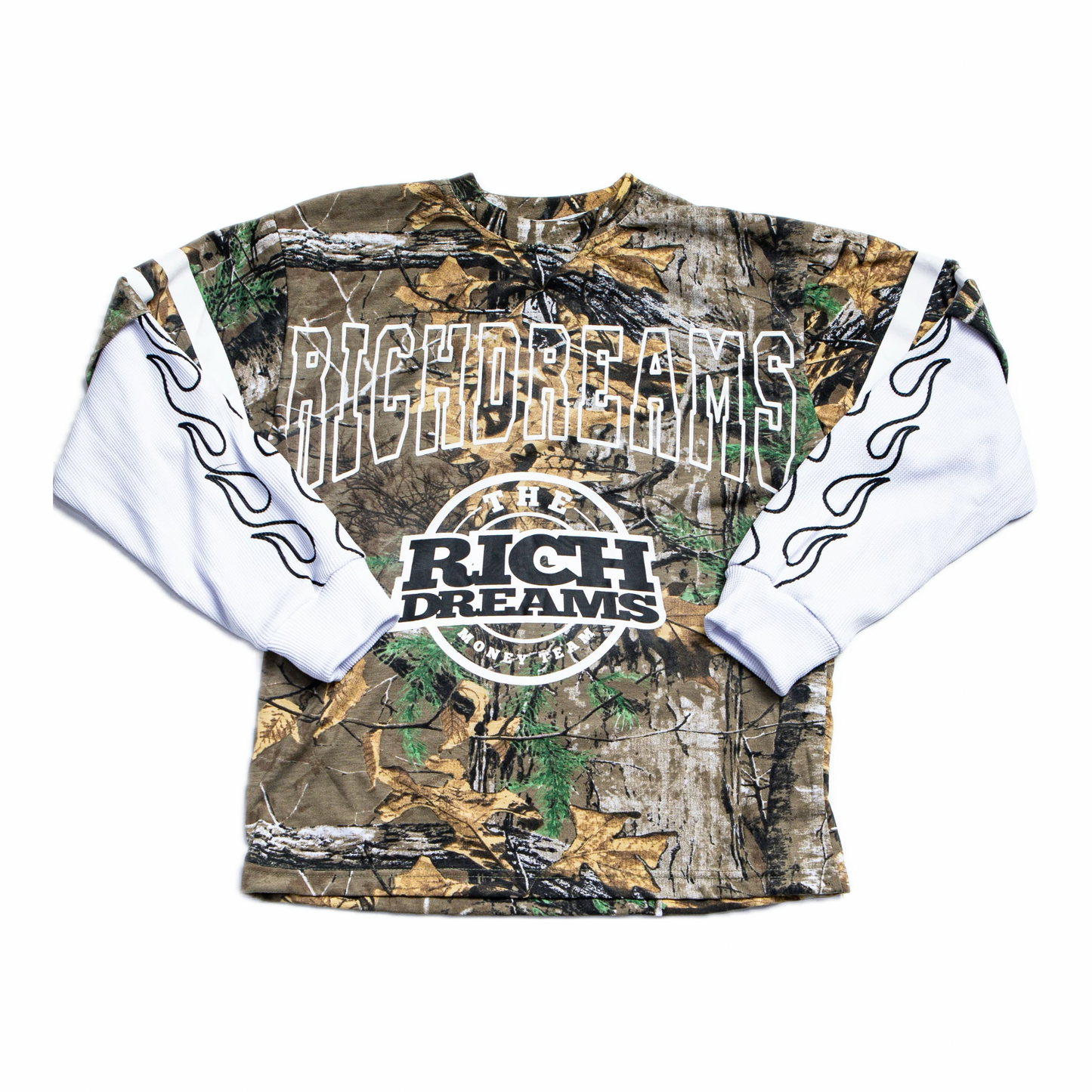 Rich Dreams camo thermal long sleeve streetwear top